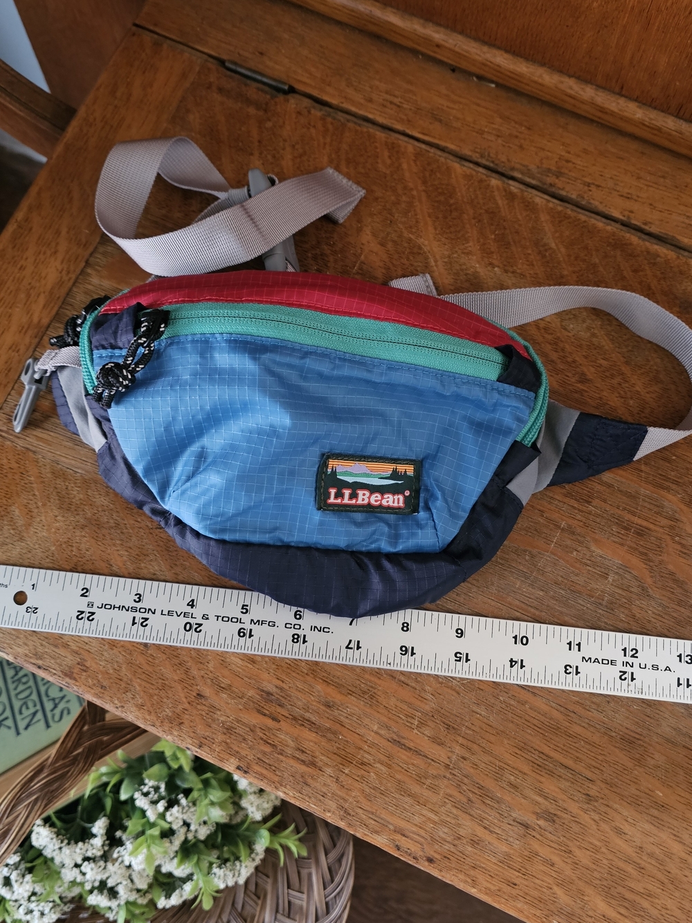 L.L.Bean Colorblock Waist Pack Fanny Pack Blue Pink Teal